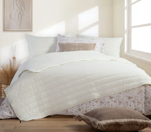 ΚΟΥΒΕΡΛΙ KING SIZE COLORFULL 270X270 ECRU NEF NEF