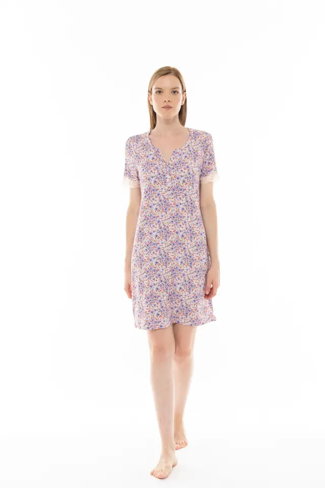 S1253 - Type - NIGHTGOWN VIOLETE FLOWER