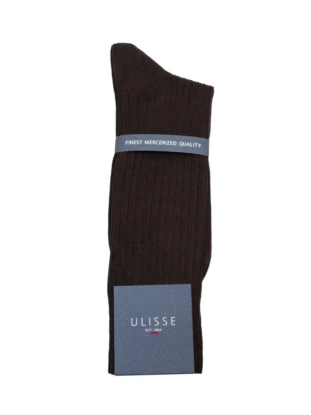 SC-M102-700 - Brown - SOCKS MEN ULISSE MERCERISED STRIPE - O/S 41-46 2
