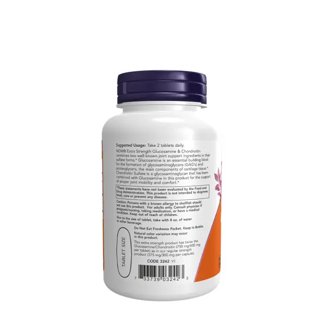Now Foods Glucosamine & Chondroitin Extra Strength 60 Tablets 3