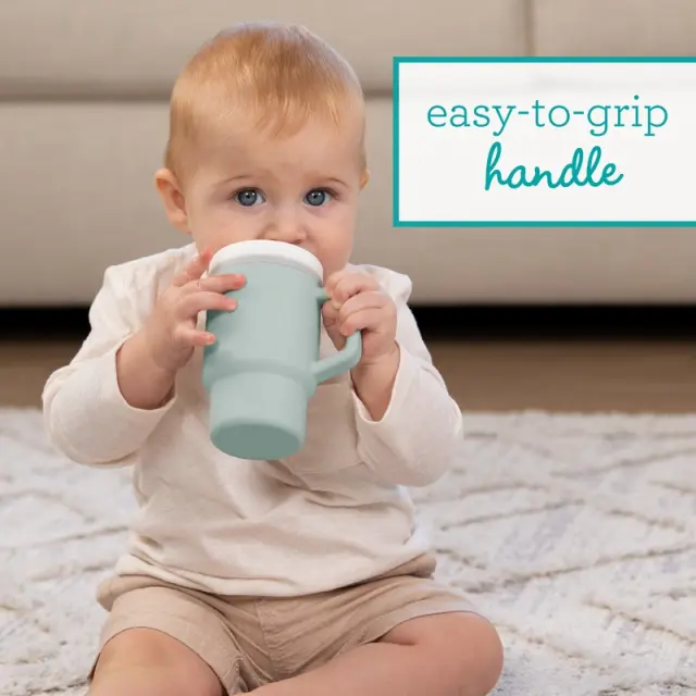 INFANTINO My 1st Tumbler -Mοοdy Blue κύπελο με καλαμάκι σιλικόνης 260 ml