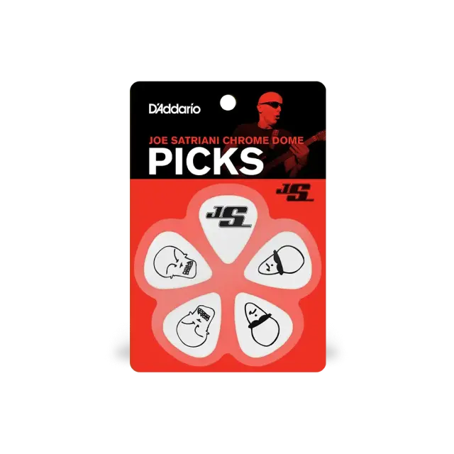 D'Addario 1CWH4-10JS Joe Satriani Signature Πένες Λευκές Medium (Συσκευασία 10 τμχ)