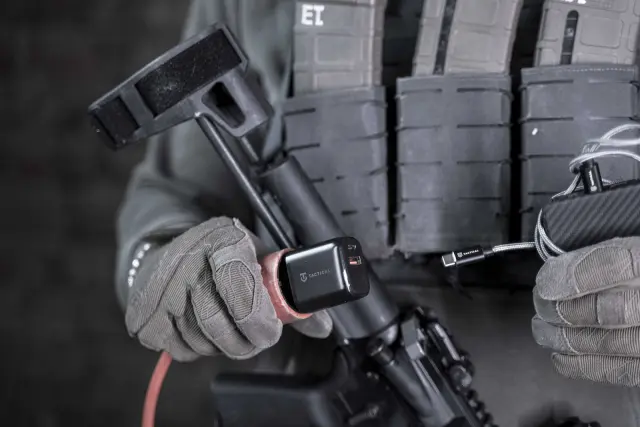 Tactical Charger Without Cable with USB-A Port and USB-C Port 20W Power Delivery / Quick Charge 3.0 Blacks (Base Plug Dual) 2