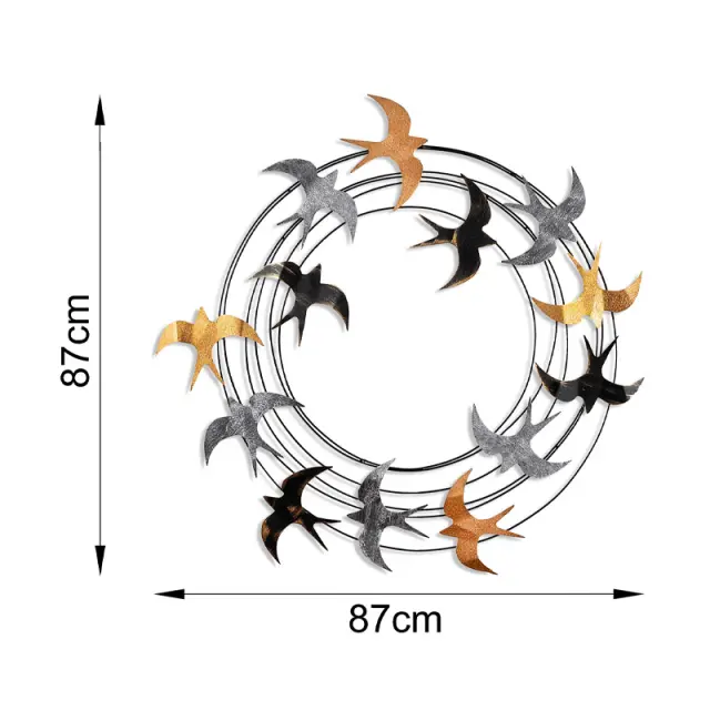 Διακοσμητικό τοίχου Spiral Flock Megapap μεταλλικό χρώμα μαύρο - bronze - ασημί 87x87εκ. 2