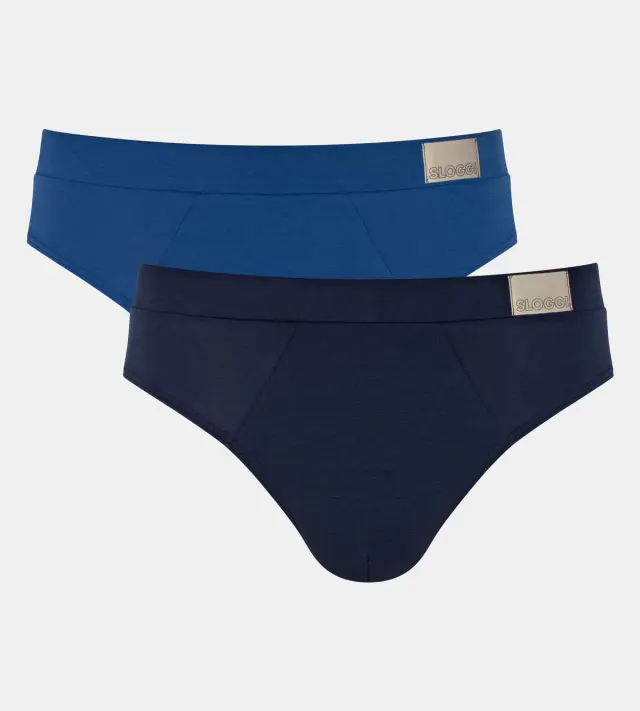 Sloggi Men Σλιπ Go Natural H Brief Συνδυασμός Μπλε 2-Pack - M