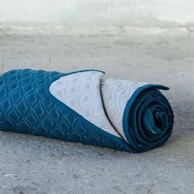 Nima Home – Κουβερλί Υπέρδιπλο Rombo – Aegean Blue / Silver Gray
