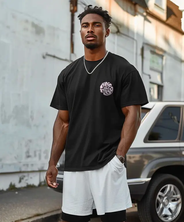 T-shirt Noshame® Μαύρο με τύπωμα Take it easy - 3025205 - XXL