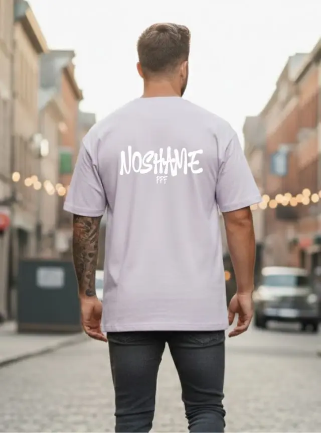 T-shirt Noshame® Oversized Lilac με τύπωμα - 142614 - XXL