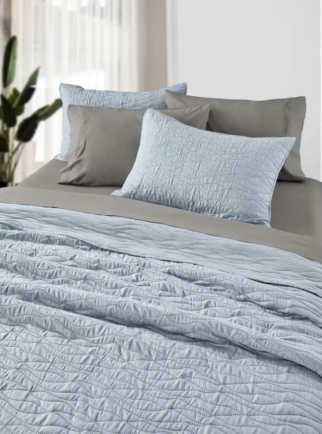 ΣΕΤ ΚΟΥΒΕΡΛΙ KING SIZE (250×240) ΜΕ ΜΑΞΙΛΑΡΟΘΗΚΗ (50×50) SHADOW BLUE GUY LAROCHE 2