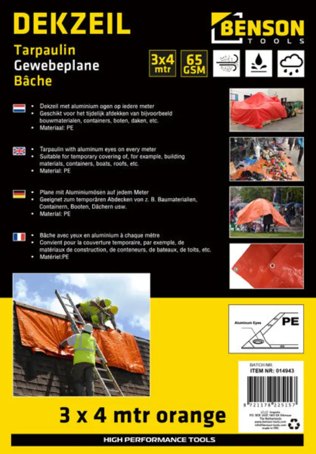 Tarpaulin 3 x 4 m orange