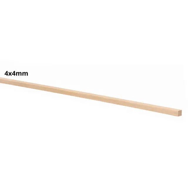 Ξύλο Μπάλσα Ράβδος Τετράγωνη 4x4mm - 100cm - 1τεμ ((Εύθραυστο-Παραλαβή απ'το Κατάστημα)