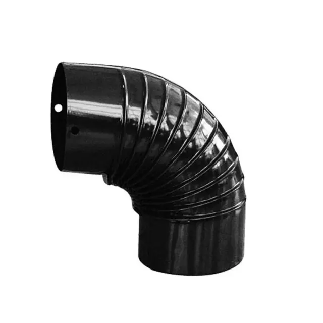Gtmed Γωνία Σύνδεσης Καπνοδόχου Εμαγιέ 120mm Μαύρη / GWNIA120