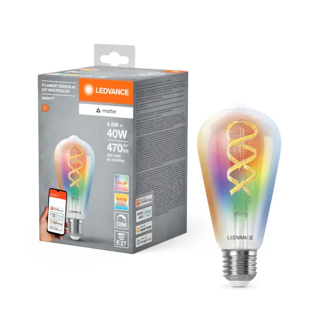 ΛΑΜΠΑ LED FILAMENT ST64 SMART 4,8W WRGB E27 230V LEDVANCE