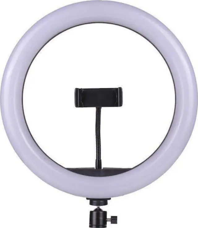 Ring Light Ring Lamp Light LED USB Tripod 2.1m 26cm 2500-4500K με Τρίποδο Δαπέδου και Βάση για Κινητό 2