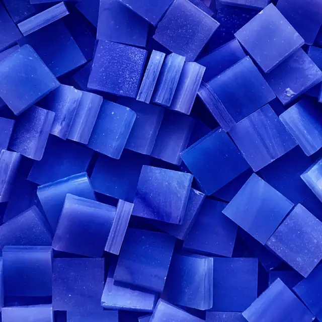Γυάλινη Ψηφίδα Tiffany Glass 10x10mm - T030 Cobalt Blue - 200gr