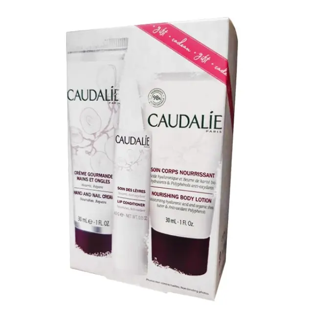 Caudalie Promo Hand Nail Cream 30ml & Lip Conditioner 4,5 gr & Nourishing Body Lotion 30ml