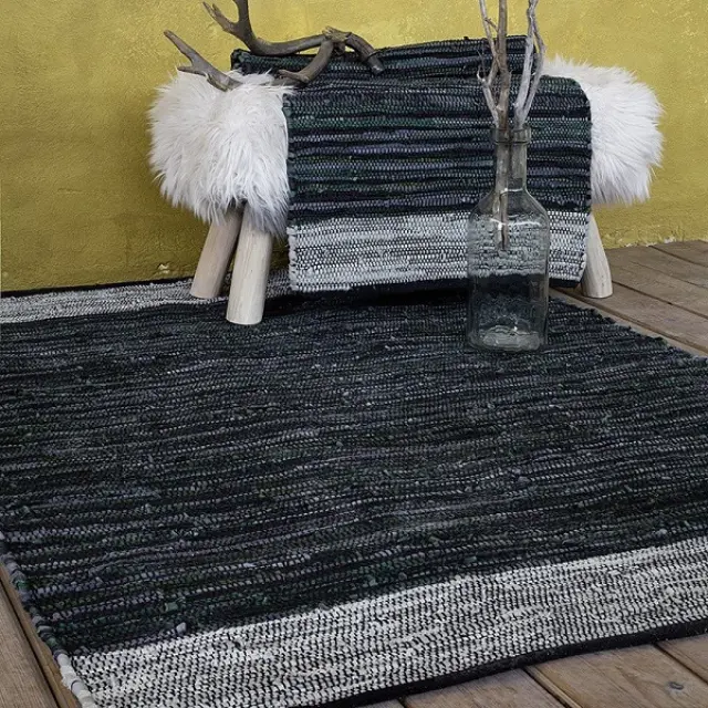 Δερμάτινο χαλάκι 60x130 Ziggy Gray nima