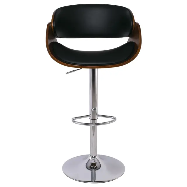Σκαμπό Bar JOY Καρυδί/Μαύρο PU/Ξύλο/Μέταλλο 58x51x62/92-83/113cm 2