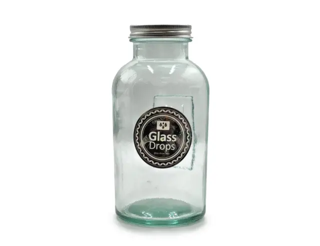 Δοχείο με καπάκι Glass Drops Storage (5290) Aπό 100% ανακυκλωμένο γυαλί, Xωρητικότητας 500ml, Διαστάσεων Ø 8.5 x Υ 16.5 cm 5290 3