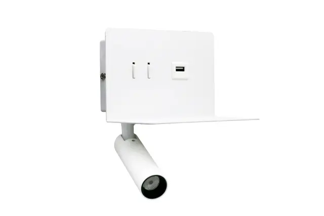 LED ΑΠΛΙΚΑ & ΣΠΟΤ ΤΟΙΧΟΥ ΟΡΘΟΓΩΝΙΑ 6W ΛΕΥΚΗ ΜΕ ΘΥΡΑ USB