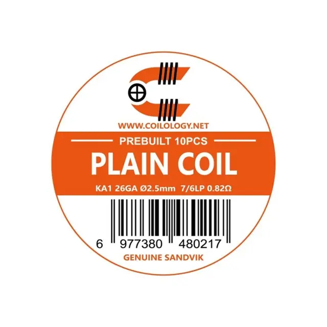 Plain Premade Coils Kanthal 26GA 2.5mm 7/6LP 0.82Ω (10τμχ) – Coilology