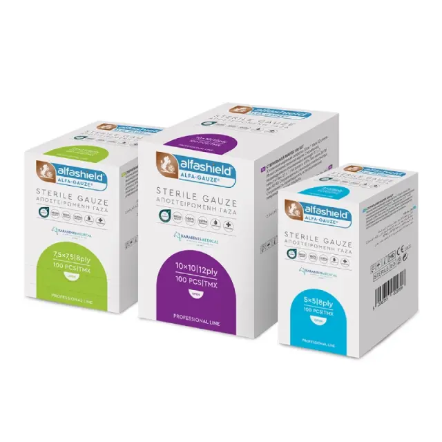 Karabinis Medical Alfashield Αποστειρωμένες Γάζες 12ply 10x10cm 100τμχ 3
