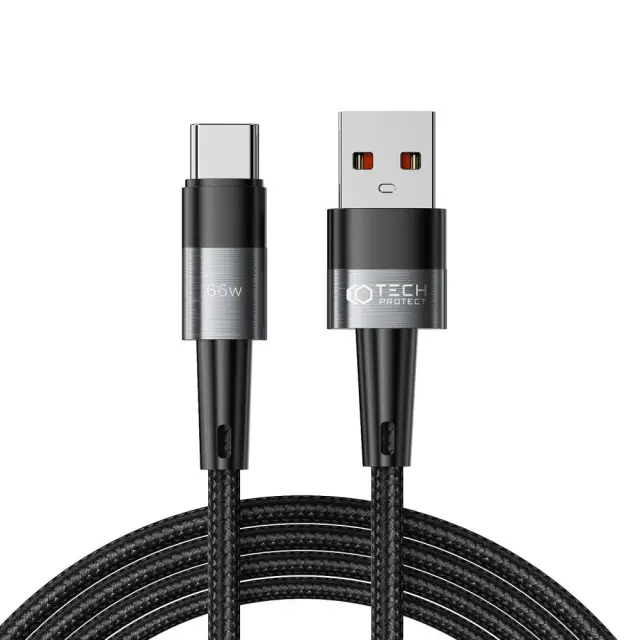 Tech-protect Ultraboost USB-A/USB-C Cable 66W 6A 200cm Grey