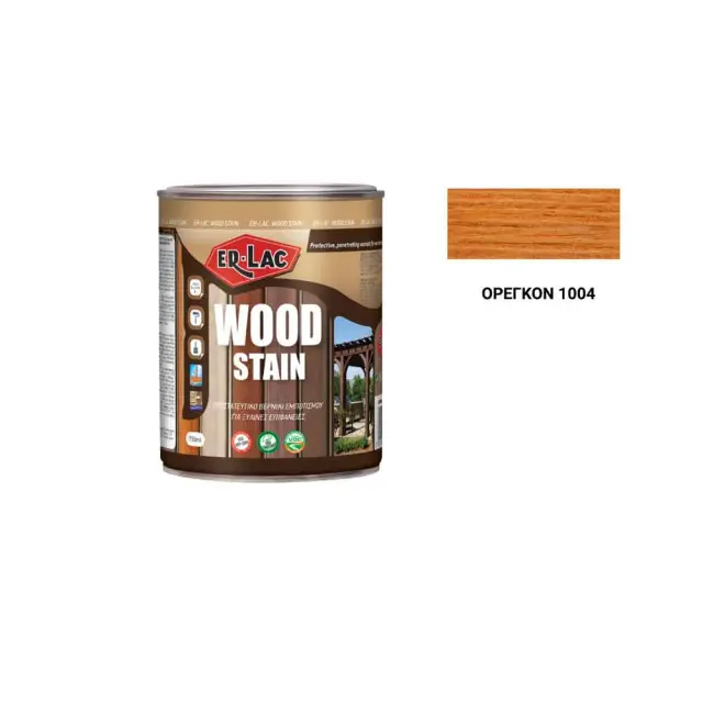 ER-LAC WOOD STAIN Βερνίκι Εμποτισμού Ξύλου , Όρεγκον Σατινέ 0,75 lt