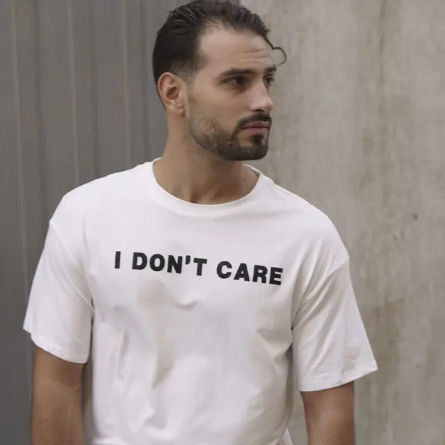 Ghetto White T-shirt Don t Care Hip Hop Streetwear 3