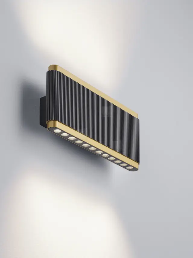 Φωτιστικό Τοίχου KOBE LED Μαύρο-Χρυσό 11W 2700K IP20 Άμεσο & Έμμεσο Φως Μαύρο Μαύρο/Χρυσό Χρυσό