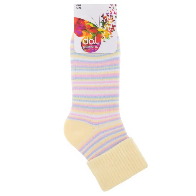Γυναικείες πετσετέ ριγέ κάλτσες Dalmaras Socks 210 One Size Κίτρινο