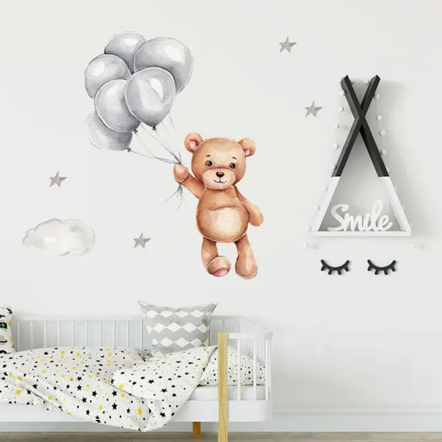 Sipo Wall Sticker Teddy Bear With Balloons 3
