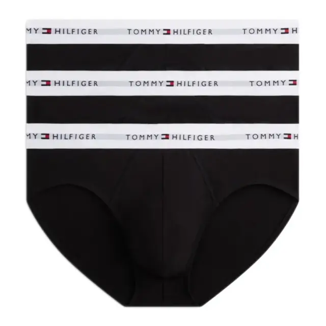 Tommy Hilfiger Ανδρικό Slip Logo Waistband - Τριπλό Πακέτο, Χρώμα Black-Black-Black White Wb