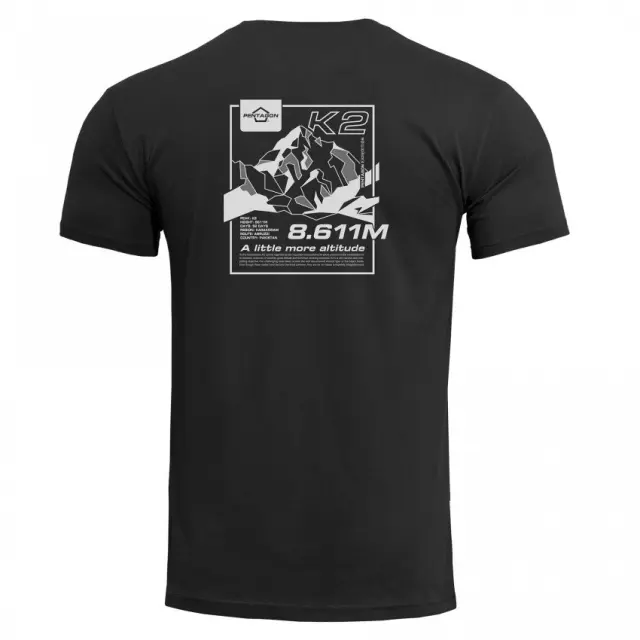 Pentagon Ageron "K2 Mountain" T-Shirt-Μπλουζάκι Μακό για Τακτική- Καθημερινή Χρήση - 01-Black-Μαύρο