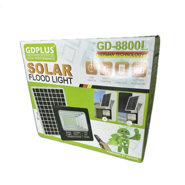 GDPLUS Ηλιακός Προβολέας LED 100W με Τηλεχειριστήριο GD-8800L 3