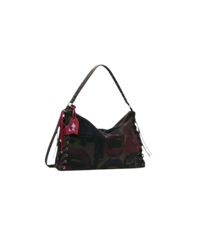 Desigual - Γυναικεία Τσάντα Ώμου Leiria Graffiatto 26WAXD15-9019 Μπορντό/Μαύρο 3