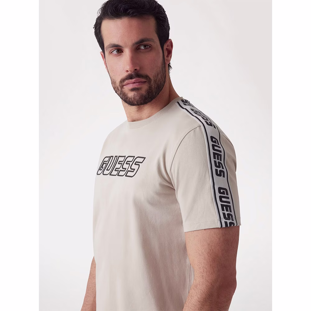 Guess Ανδρική Μπέζ Μπλούζα Κοντομάνικη Μπεζ - XL 3