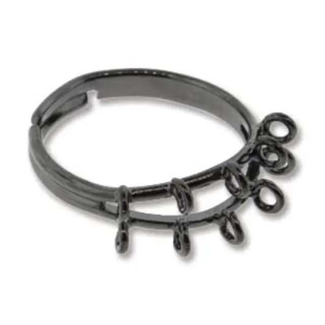 Ρυθμιζόμενο Δαχτυλίδι Black Oxide 10 Loop - 6τεμ