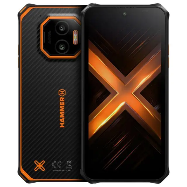 Κινητό Τηλέφωνο Hammer Energy X2 5G (Dual SIM) 128GB 6GB RAM Μαύρο-Πορτοκαλί N69551