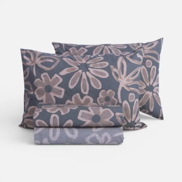 Σετ Σεντόνια King Size με Λάστιχο 4 Τεμαχίων Nef-Nef Harmony Grey 180x200+35