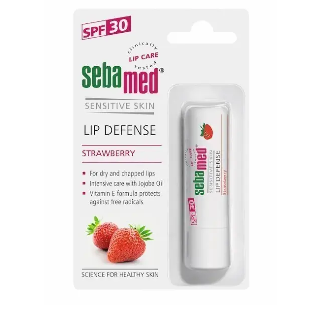 Sebamed Lip Defence Strawberry Για Χείλη SPF30, 4.8g