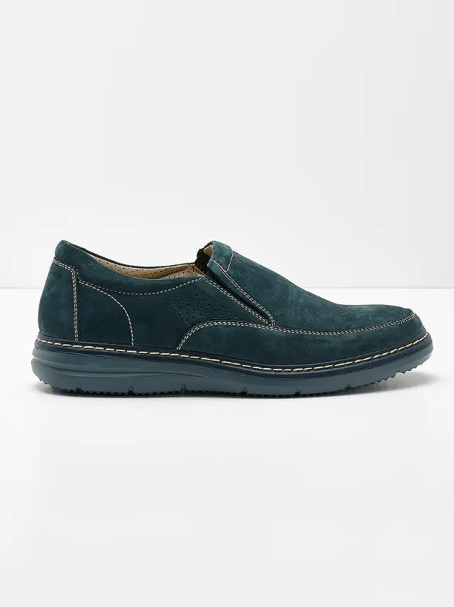 Imac Μοκασίνια-Loafers Ανδρικό δέρμα Nubuck Μπλέ IMA/151010 BLU/BEIGE 2