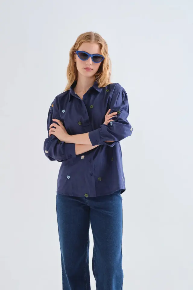 COMPANIA FANTASTICA SHIRT (63C/43009 NAVY BLUE) - L