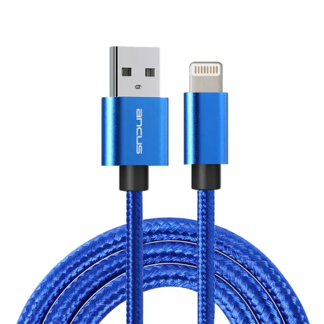 Καλώδιο Σύνδεσης και Φόρτισης Ancus Flow Plus E54 USB σε Lighting 2.0A με Braided Καλώδιο Μπλε 1m Με 5 Χρονια Εγγύηση 2