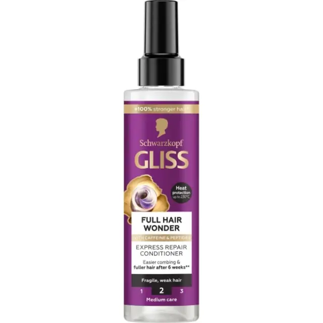 Gliss Full Hair Wonder Express Repair Conditioner Σπρέι Μαλλιών Αναδόμησης Για Εύθραυστα Μαλλιά 200ml