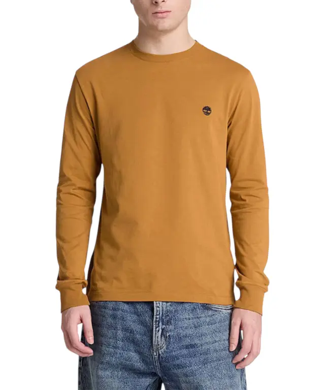 Timberland - Ανδρική Μακρυμάνικη Μπλούζα Slim Fit Dunstan River Tree Embroidered TBC0YHBT-P47 Μουσταρδί - S 2