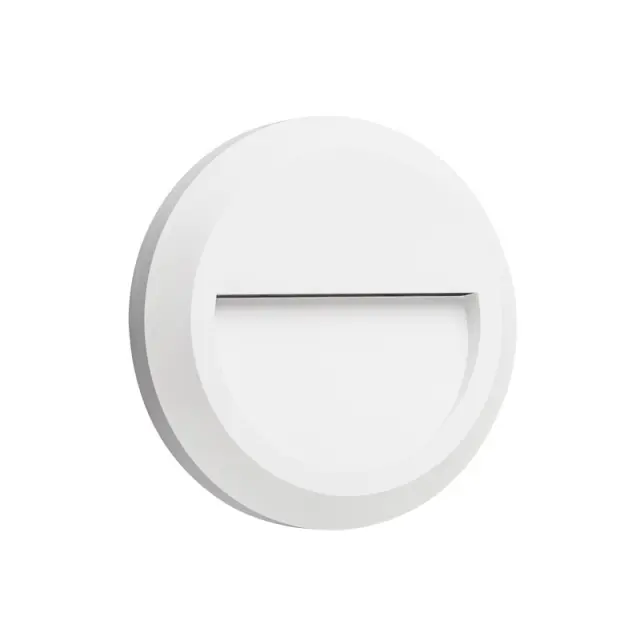 LED WALL ROUND LUMINAIRE WHITE 230V AC IP65 2W 3000K 100LM RA80 / SLIM02NW