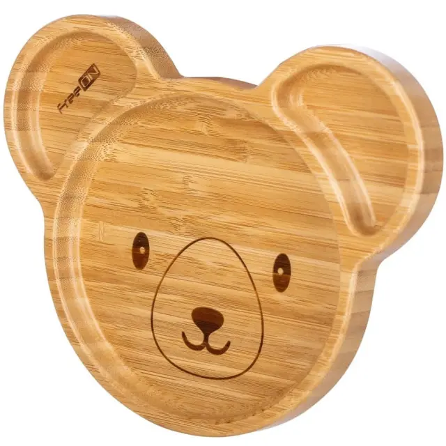 FreeON Πιάτο Bamboo Με Χωρίσματα Και Αντιολισθητική Βεντούζα Koala 2