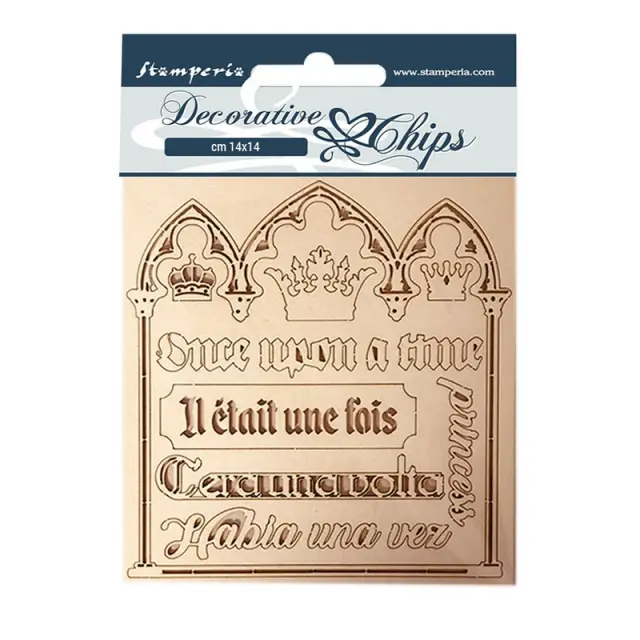 Chipboard Stamperia 14x14cm, Sleeping Beauty Quotes