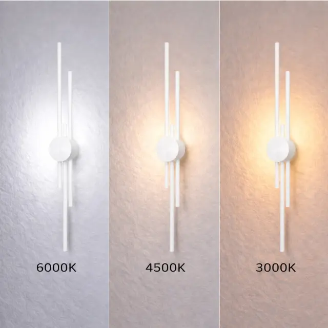 VenCore Stravon White - Μοντέρνο Επιτοίχιο Φωτιστικό Απλίκα LED 60CM 12W Λευκό Αλουμίνιο με Ρυθμιζόμενο CCT Λευκό - Ημέρας - Θερμό - Χειρισμός CCT μέσω Διακόπτη On-Off (6093-20111) 3